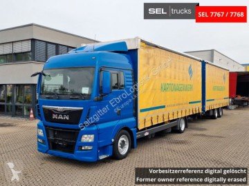 Camión tautliner (lonas correderas) DAF LF 290 (16t) Pritsche+Plane LBW Klima TOP 4×2 Diesel Euro 6 rampa elevadora trasera usado (290 (16t) Pritsche/Plane LBW Klima TOP )